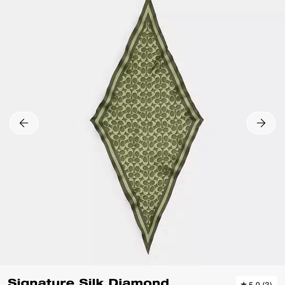 ISO!!! Coach Olive Green Signature Silk Diamond Scarf